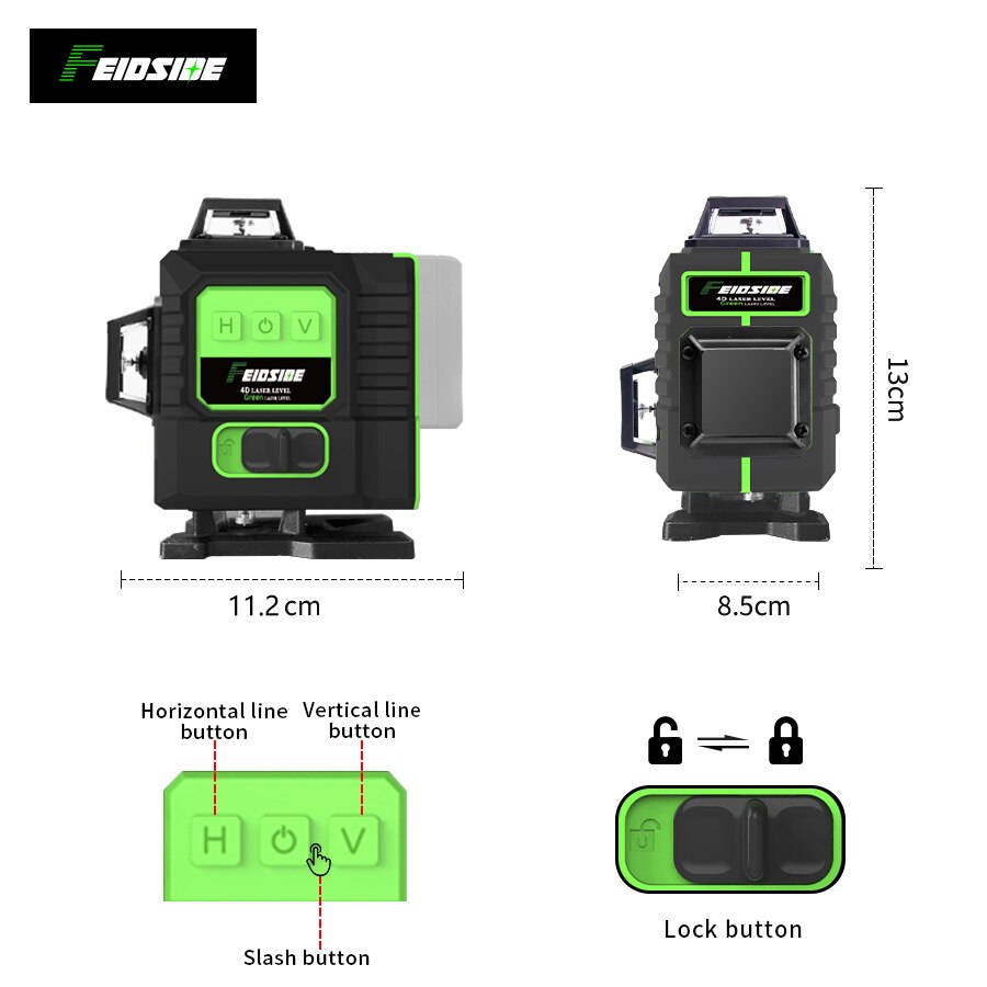 FEIDSIDE 16/12라인 그린 레이저 레벨 360 - Industrial Laser Alignment Tool 리뷰 및 가격