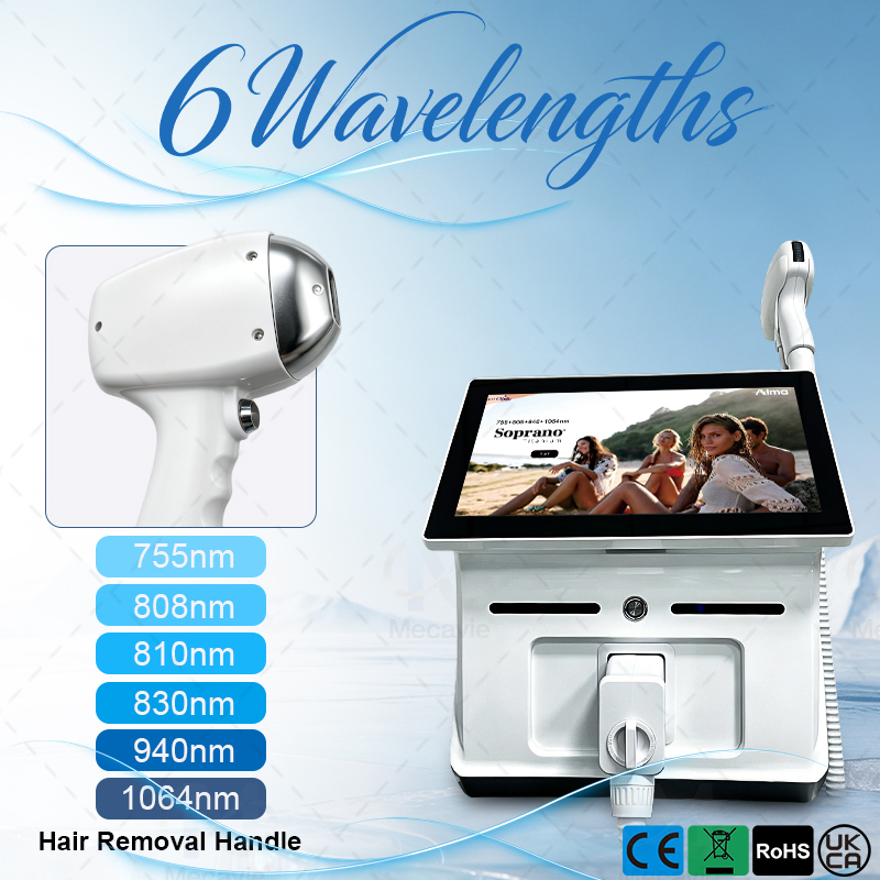 전문용 6파장 휴대용 6000W 소프라노 다이오드 아이 - Industrial Laser Hair Removal Machine 리뷰 및 가격